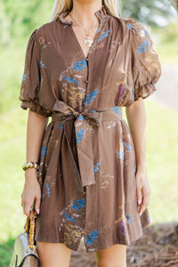 Near To My Heart Brown Floral Dress
