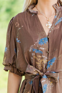 Near To My Heart Brown Floral Dress