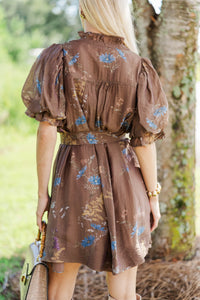 Near To My Heart Brown Floral Dress