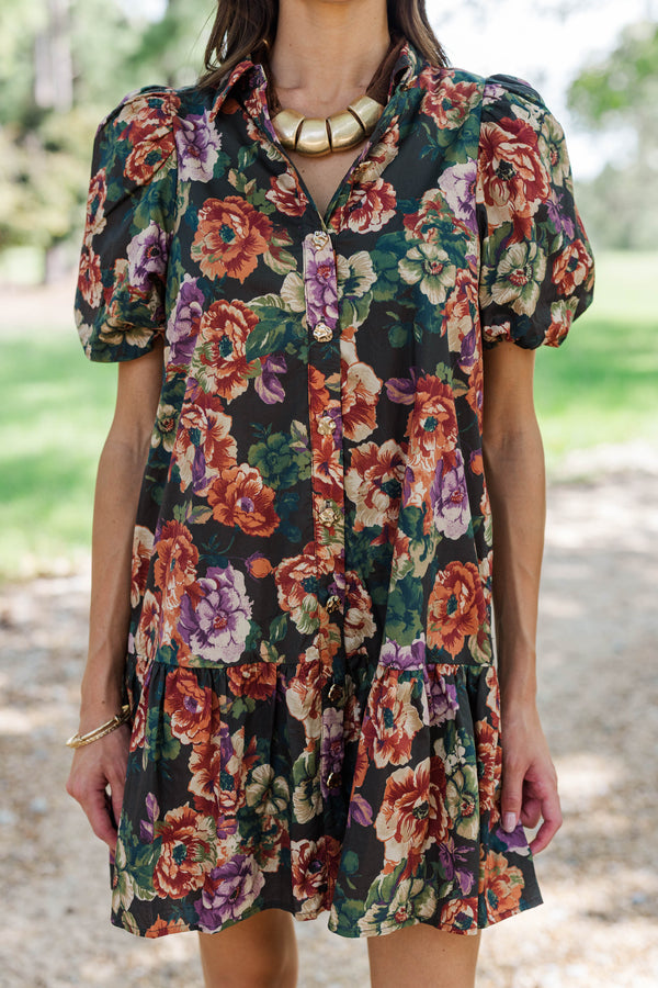 New Season Emerald Green Floral Dress