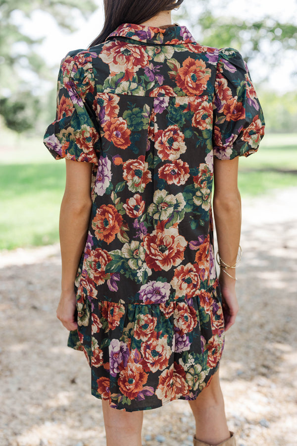 New Season Emerald Green Floral Dress