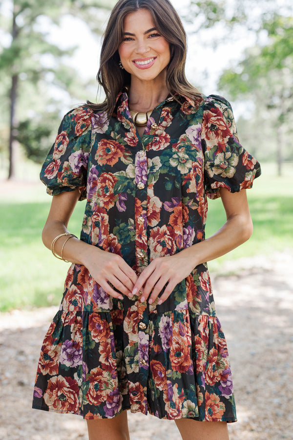 New Season Emerald Green Floral Dress