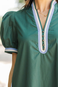 Perfect Balance Green Stripe Detail Dress