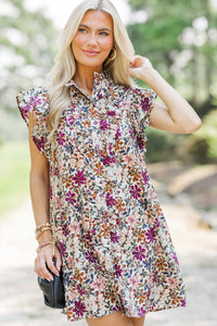 Sweet Harvest Burgundy Floral Dress