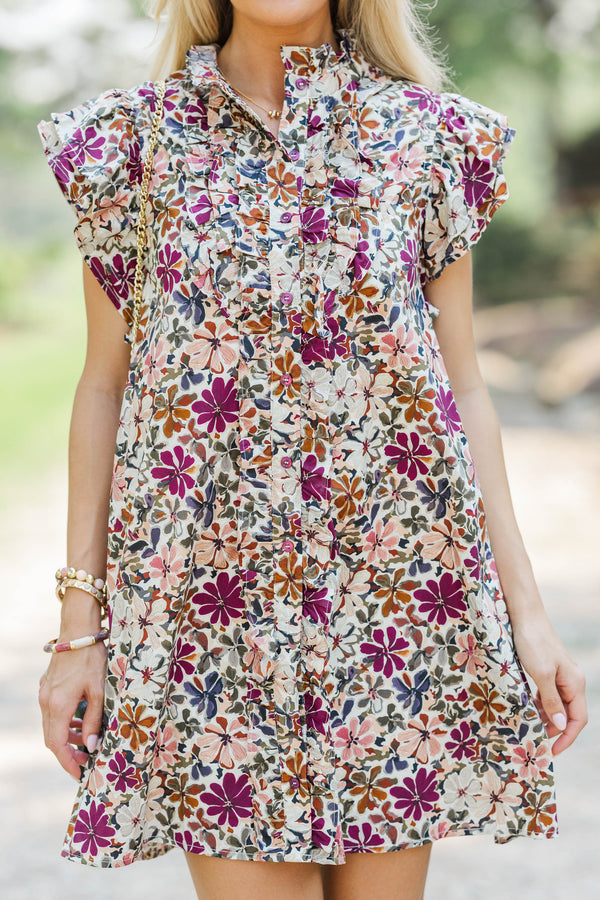 Sweet Harvest Burgundy Floral Dress