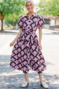 Always In Pink Floral Midi Dress