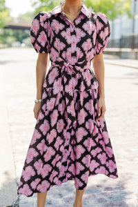 Always In Pink Floral Midi Dress