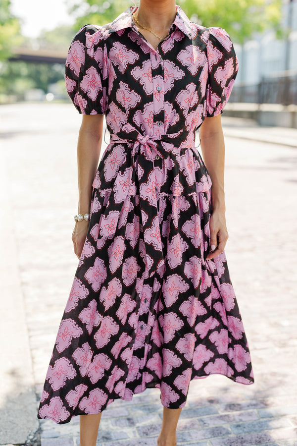 Always In Pink Floral Midi Dress