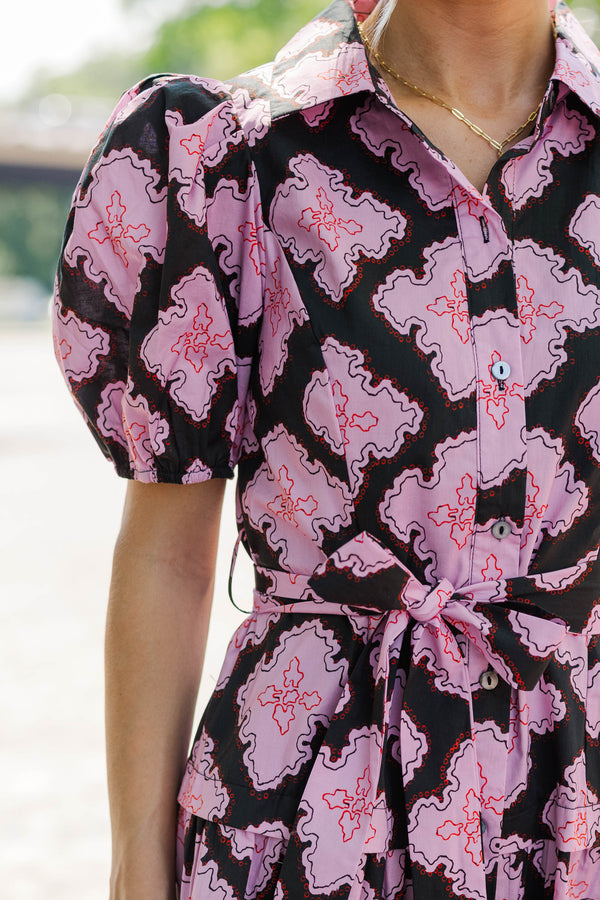 Always In Pink Floral Midi Dress