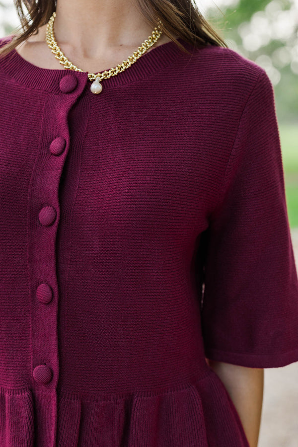 Favorite Find Burgundy Ruffle Sweater
