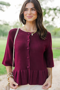 Favorite Find Burgundy Ruffle Sweater