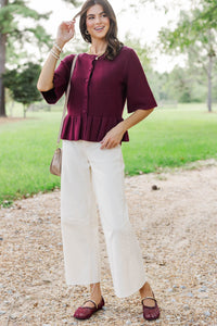 Favorite Find Burgundy Ruffle Sweater