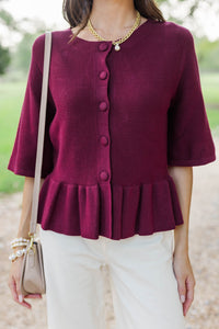 Favorite Find Burgundy Ruffle Sweater