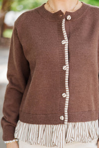 Cozy Haven Brown Cardigan