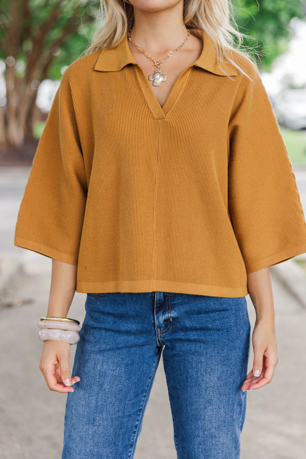 Cozy Conviction Camel Sweater
