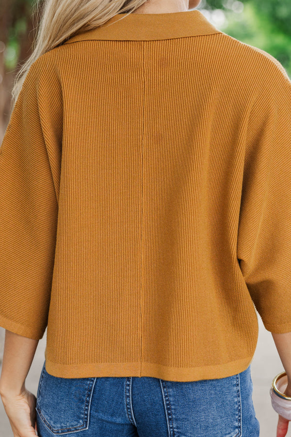 Cozy Conviction Camel Sweater