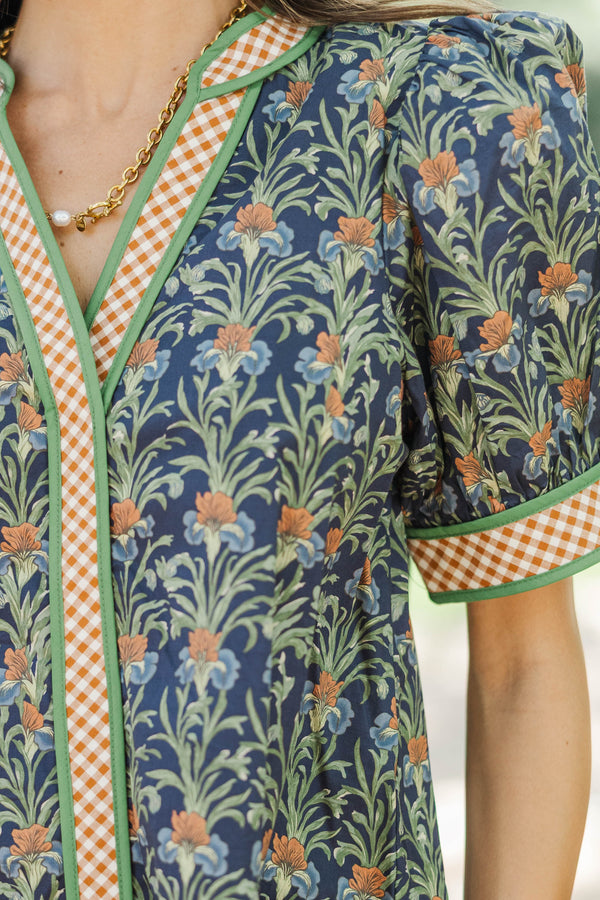 True Favorite Navy Ditsy Floral Blouse