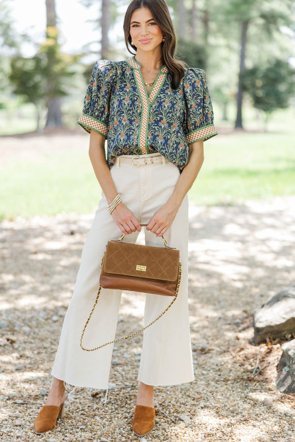 True Favorite Navy Ditsy Floral Blouse