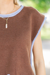Always Worth It Brown Scallop Sweater