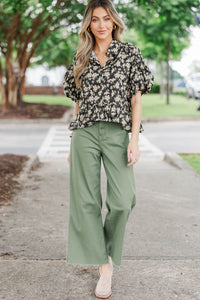 Everyday Magic Black Ditsy Floral Blouse