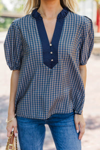 Fresh Perspective Navy Blouse