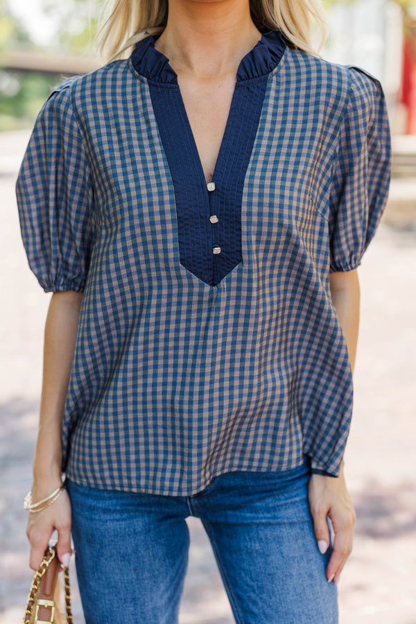 Fresh Perspective Navy Blouse