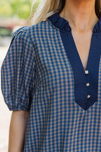 Fresh Perspective Navy Blouse
