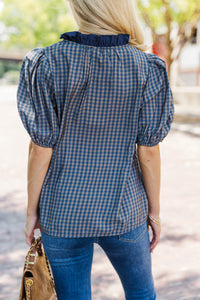 Fresh Perspective Navy Blouse