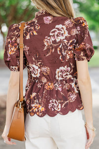 Better Choice Brown Floral Blouse