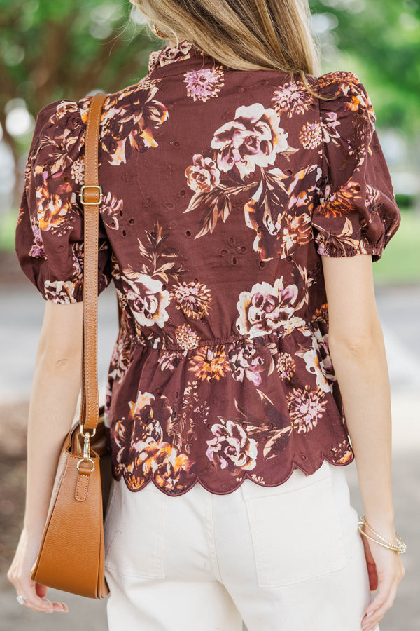 Better Choice Brown Floral Blouse