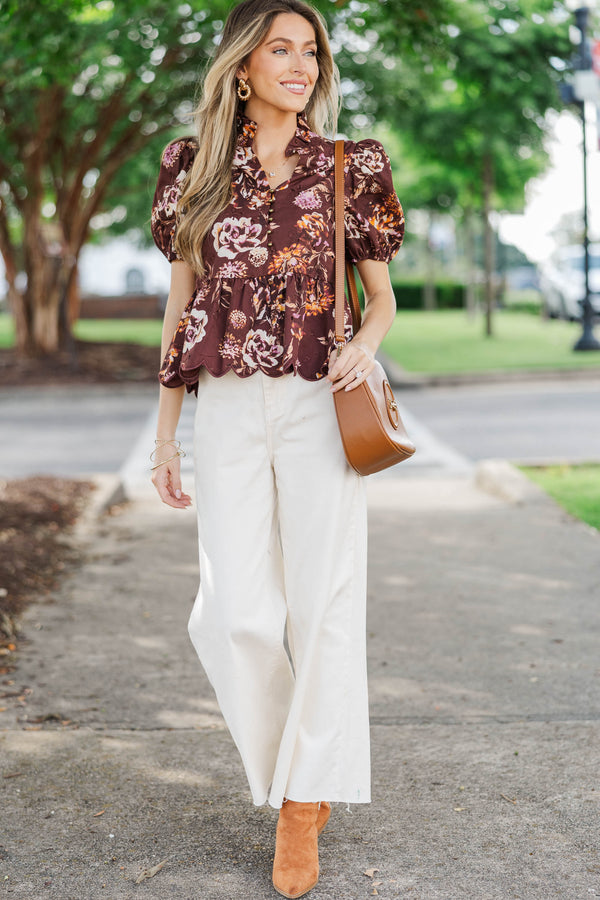 Better Choice Brown Floral Blouse