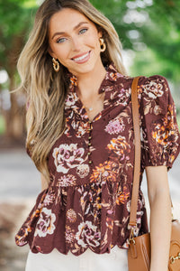 Better Choice Brown Floral Blouse