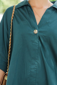 True Classic Green Collared Blouse