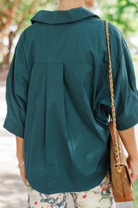 True Classic Green Collared Blouse