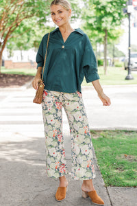 True Classic Green Collared Blouse