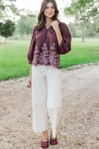 The Good One Brown Embroidered Blouse