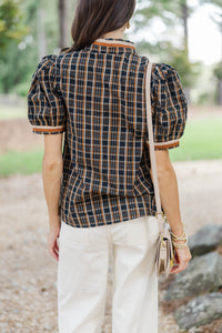 Open Road Black Puff Sleeve Blouse