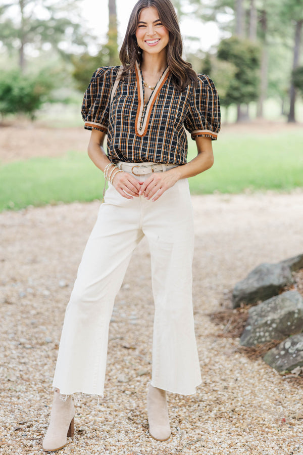 Open Road Black Puff Sleeve Blouse