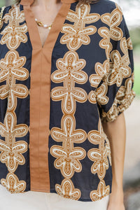 Plot Twist Black Floral Blouse