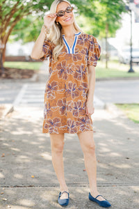 Better Every Time Brown Embroidered Dress