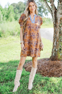 Better Every Time Brown Embroidered Dress