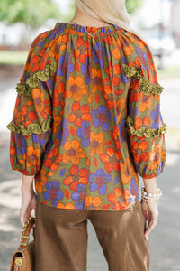 Take Another Chance Olive Floral Blouse