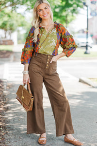 Take Another Chance Olive Floral Blouse