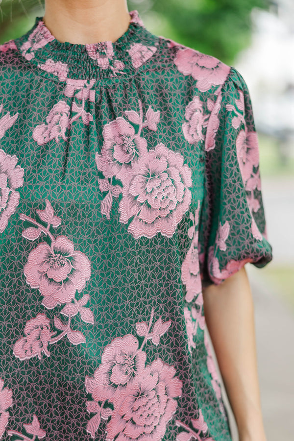 Well Loved Green Floral Blouse