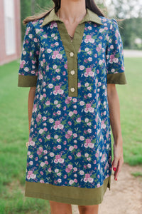 Keep This Close Blue Floral Dress