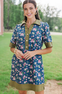 Keep This Close Blue Floral Dress