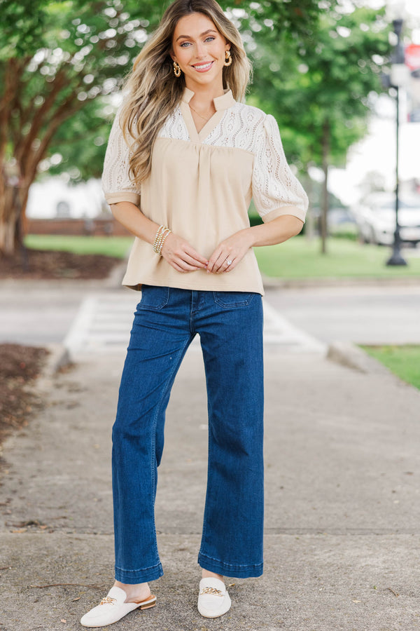 Naturally Sweet Cream Crochet Blouse