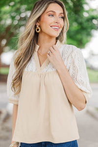 Naturally Sweet Cream Crochet Blouse