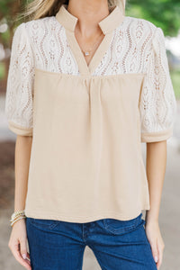 Naturally Sweet Cream Crochet Blouse