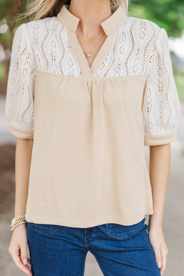 Naturally Sweet Cream Crochet Blouse